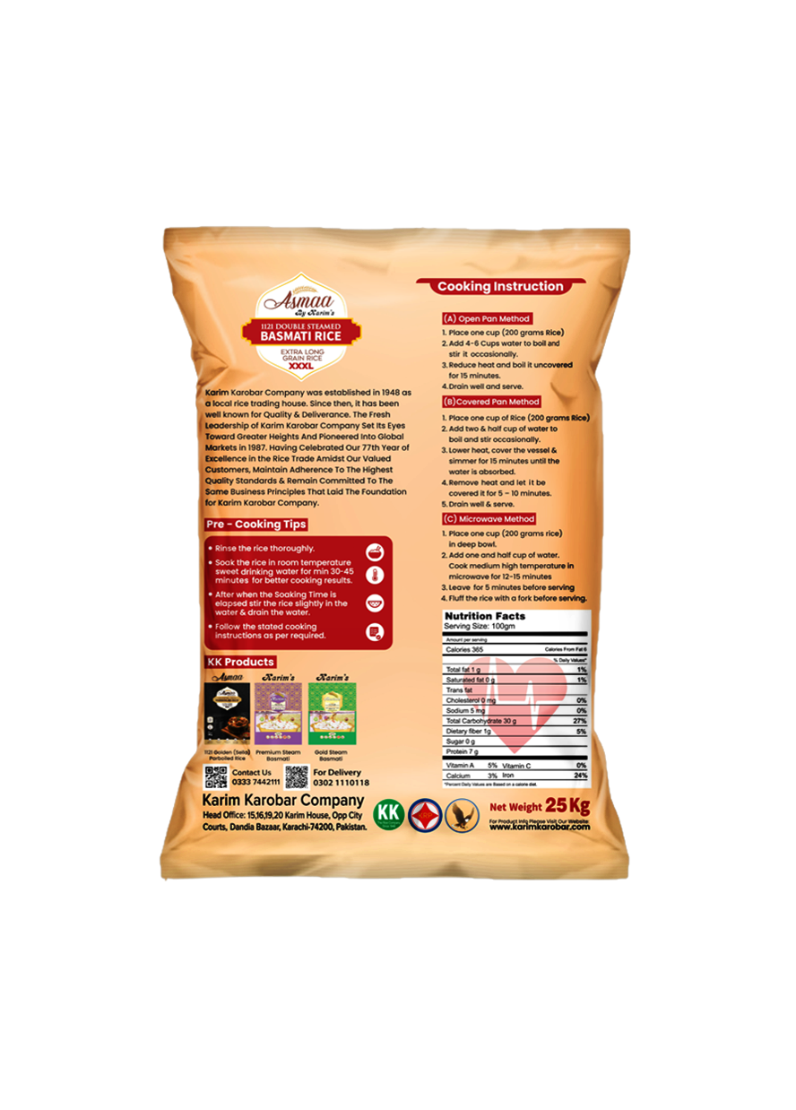 Asmaa 1121 Double Steamed Basmati (XXXL)