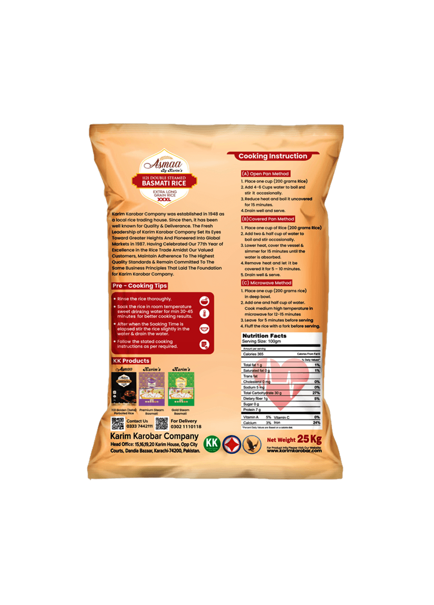Asmaa 1121 Double Steamed Basmati (XXXL)
